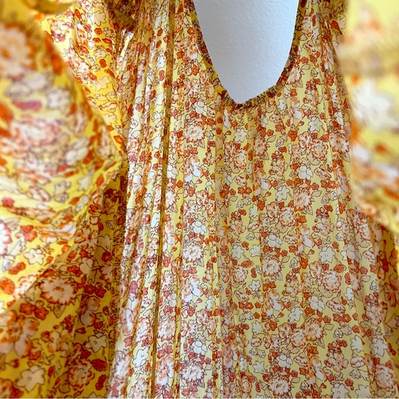 Free People Molly Jo Floral MIDI Dress — Golden Combo (XS) - Picture 9 of 13